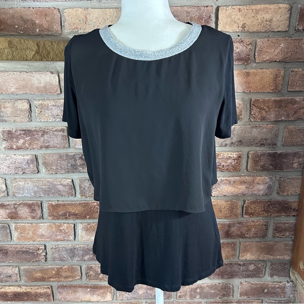 Juicy Couture Black/Silver Layered Blouse 135